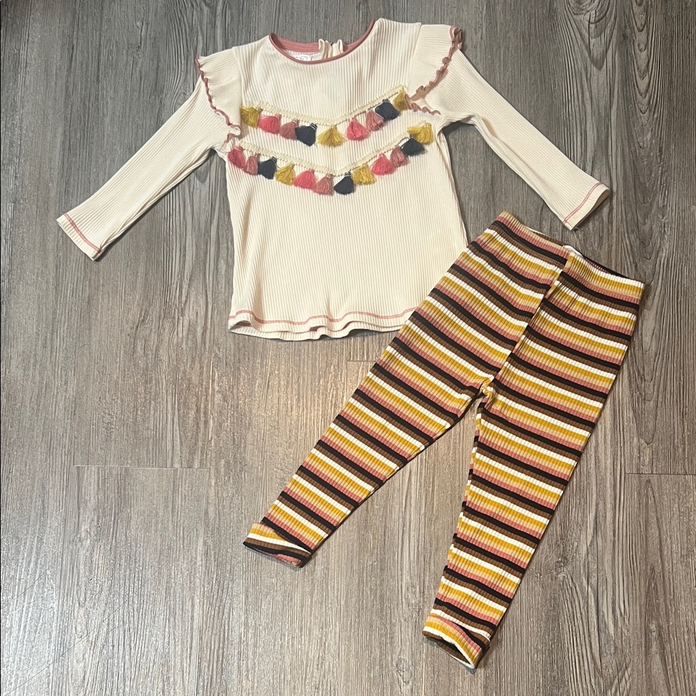 Mud Pie Pink and Cream Outfit- Size 9-12m
